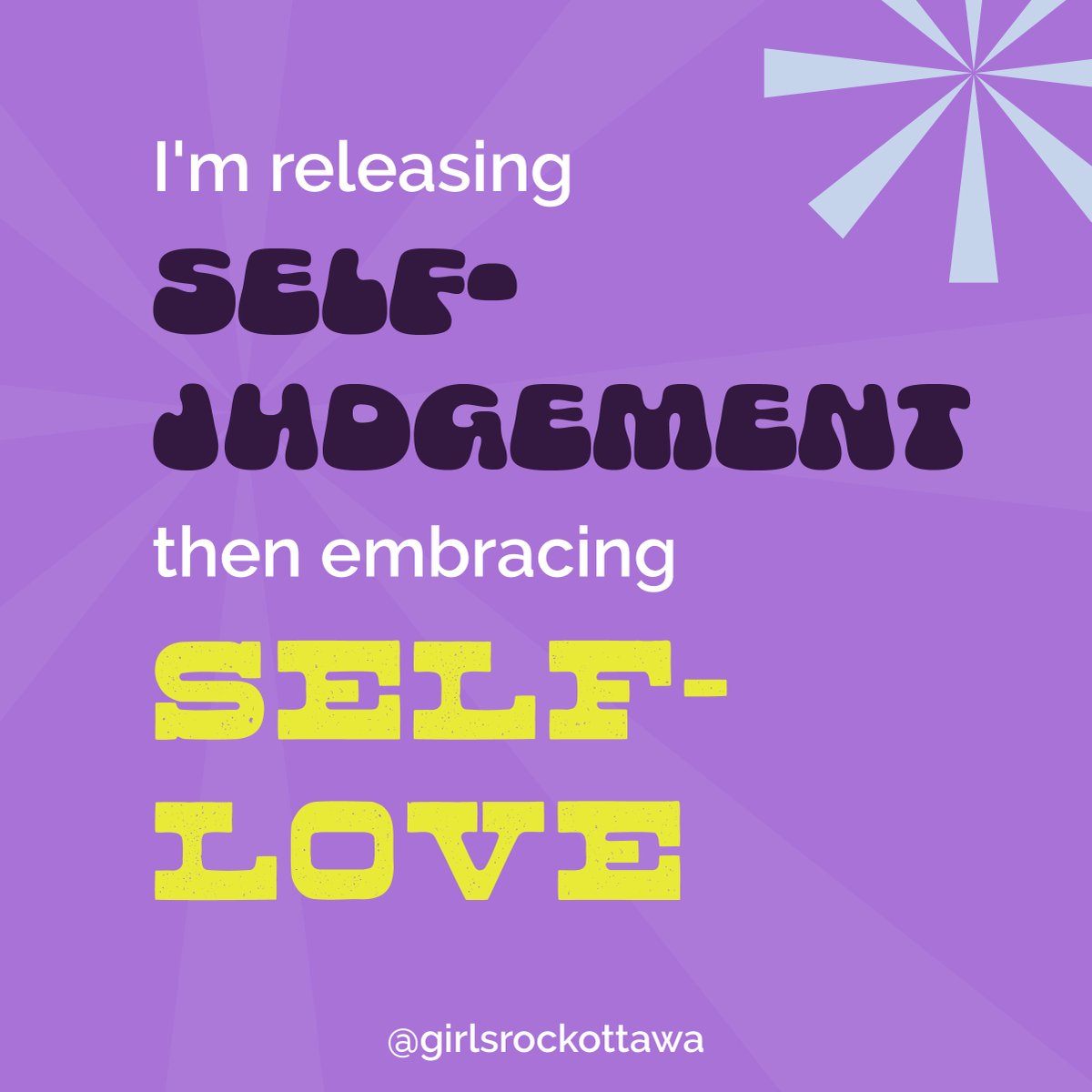 Happy Hump Day! Here's another positive affirmation to get through your week! 

"I'm releasing self-judgment then self-judgment" 

#affirmations #positivenergy #girlsrockottawa