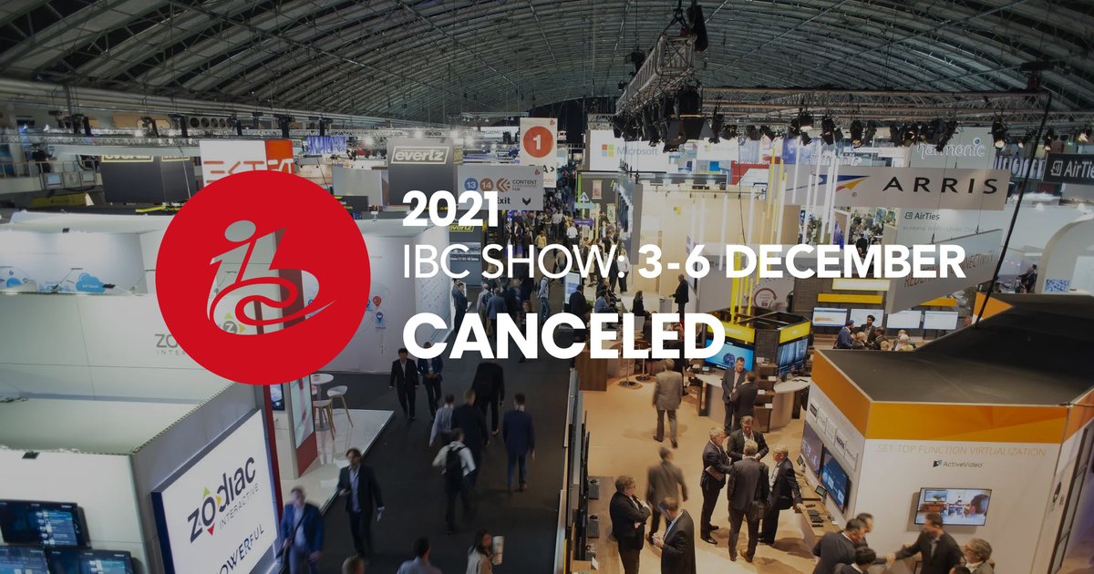 fomexglobal's tweet photo. IBC 2021 Exhibition Canceled

IBC announced that the 2021 exhibition, scheduled for December 3-6 in Amsterdam, was canceled.

Learn More  👉 https://t.co/ceAKuwwEQU https://t.co/fx9pzztH3k