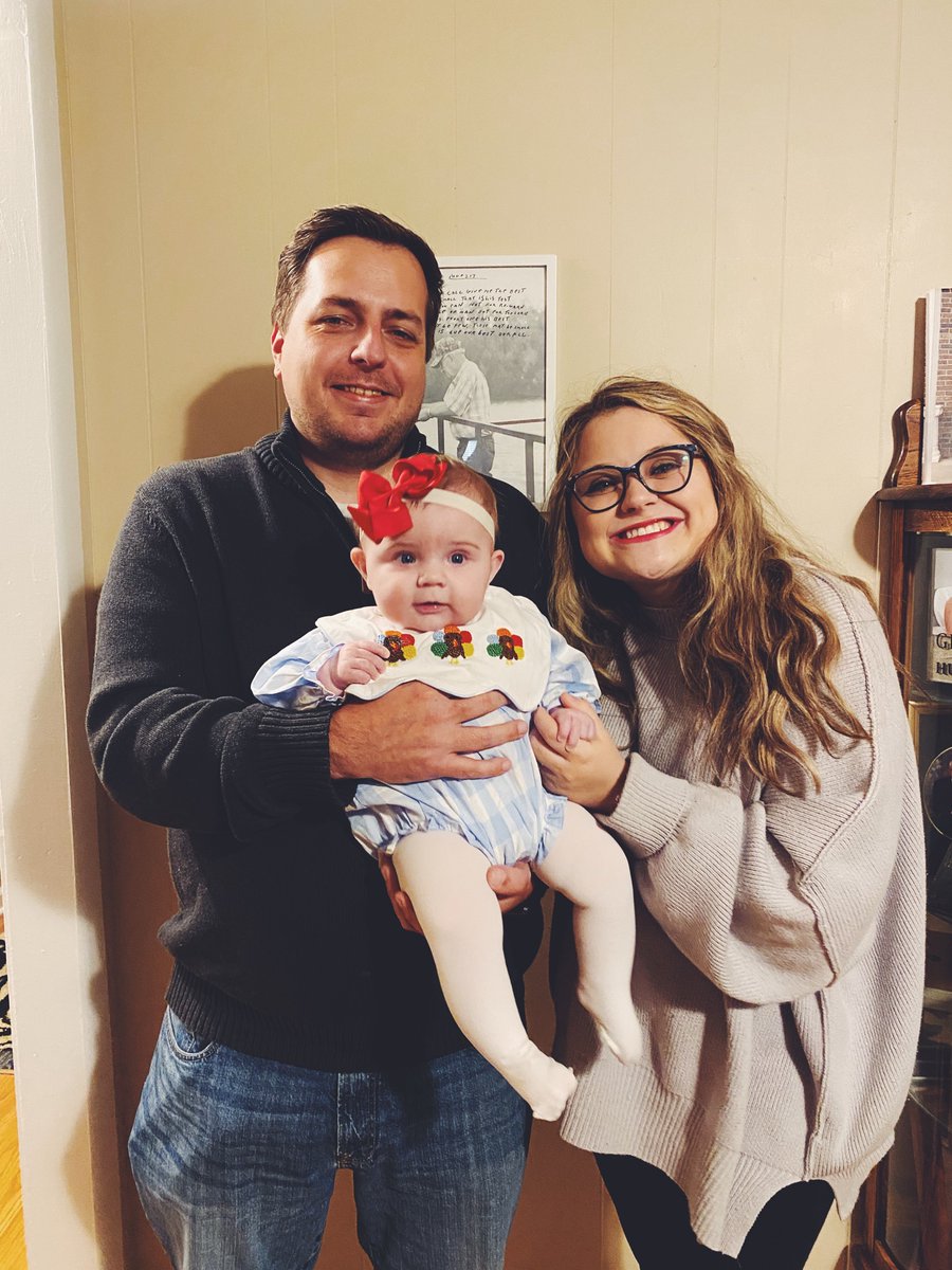 Jess_Lovett's tweet photo. My two favorites!! Love them so, so much ❤️ Tom and I are so blessed with this little turkey this year! https://t.co/bcLM64Palg