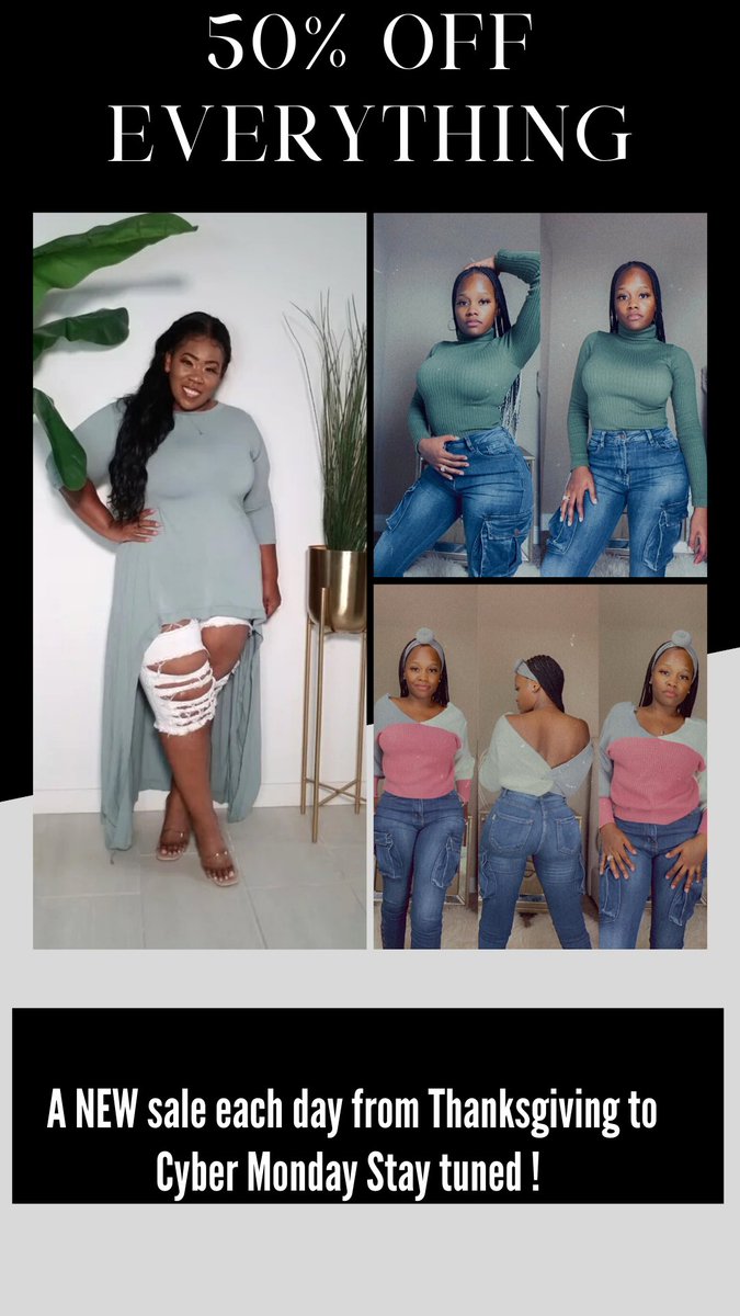 YelhsaBBoutique's tweet photo. 50 % OFF EVERYTHING

https://t.co/GVdpIPmPpM https://t.co/DRsOqBmBKw