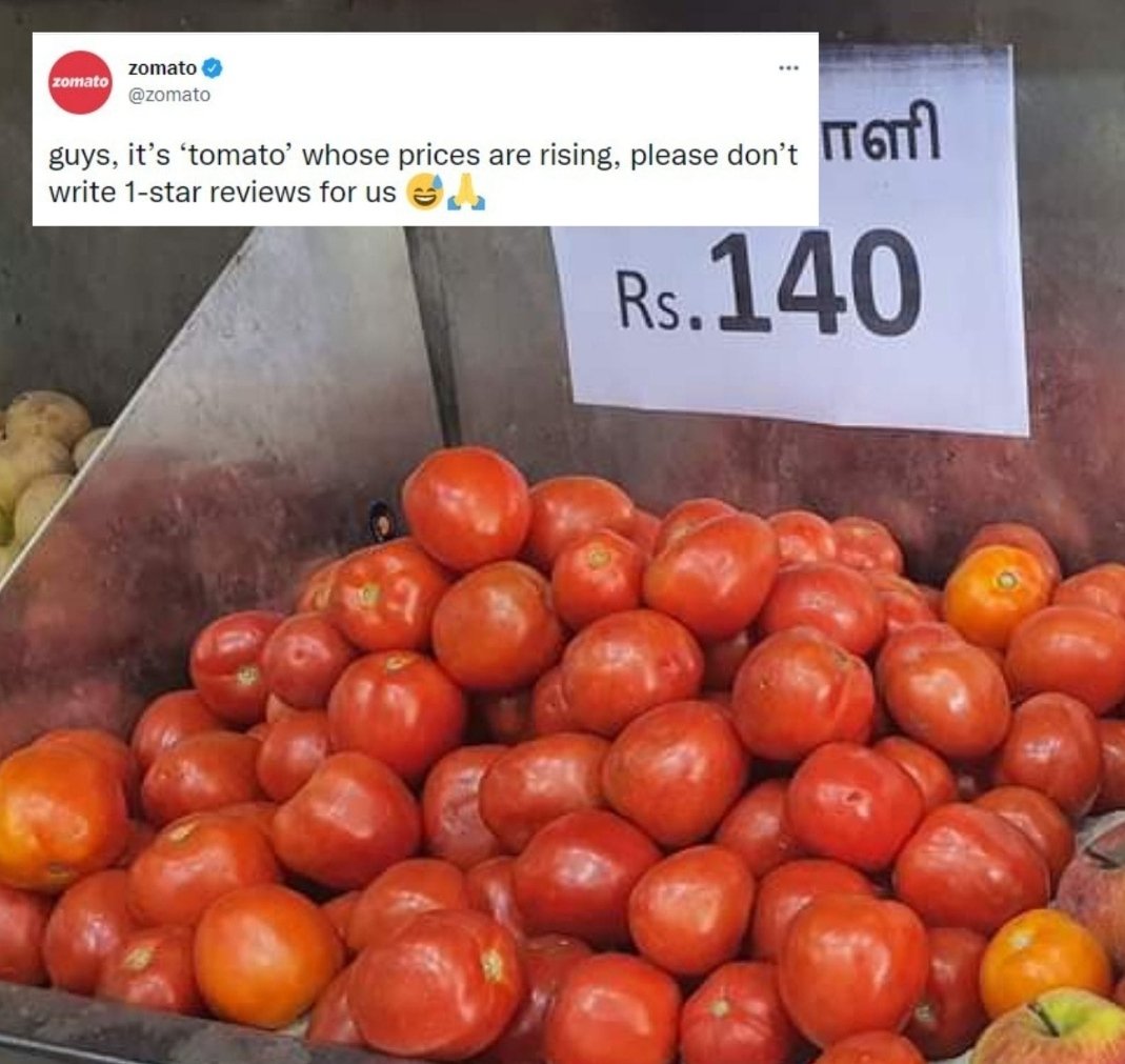 saveji_coupons's tweet photo. #TomatoPrice

Thank you modi ji for giving life for #tomato farmers and #zomato orders. https://t.co/S154157c9h