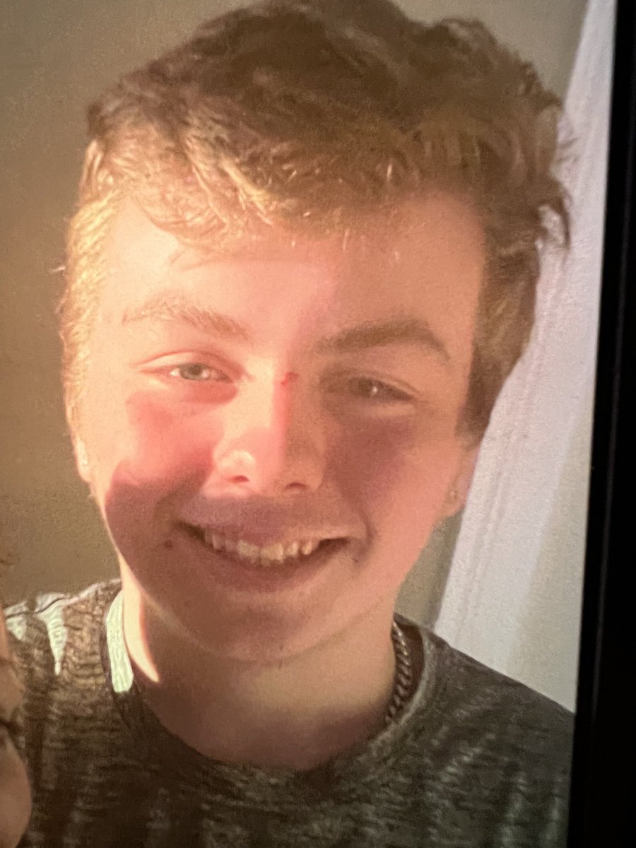 Ethan McGuire, 13 years of age, from VT. Missing since 630pm from area of Charnstaff Ln after making threats of self-harm while at family gathering.  Was wearing blue hoodie and blue sweatpants with 1 shoe. Please call BPD 978-667-1212