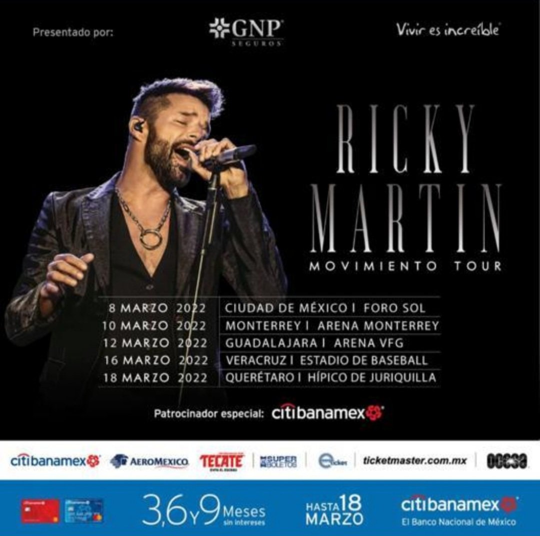 RMEliteRusia's tweet photo. @ricky_martin едет в марте с концертами в Мексику🎶💕🇲🇽🎶  Ricky deleita a las mujeres de México en el día internacional de la mujer y regresa con conciertos como parte de una gira #MovimientoTour #rickymartin https://t.co/O2Z0OZf41w https://t.co/C7400QuPBJ