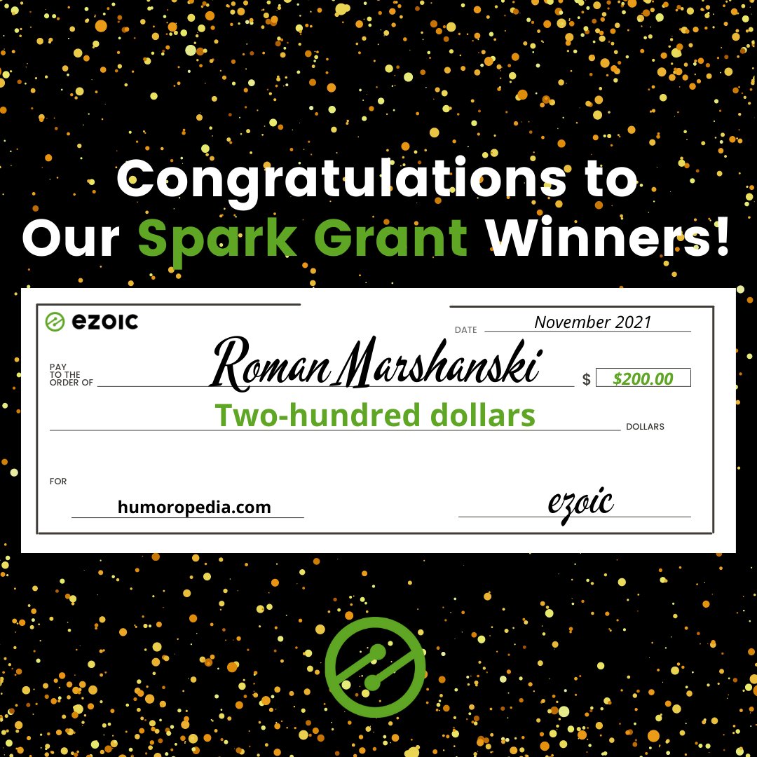 Rsoteric's tweet image. I'm proud of significantly increasing the number of Humoropedia.com visitors. That would've been impossible without Ezoic. But Ezoic is even better than that as it awarded me a grant. I’ll use this grant to pay hosting fees. Many thanks to everyone at Ezoic! #EzoicGrants