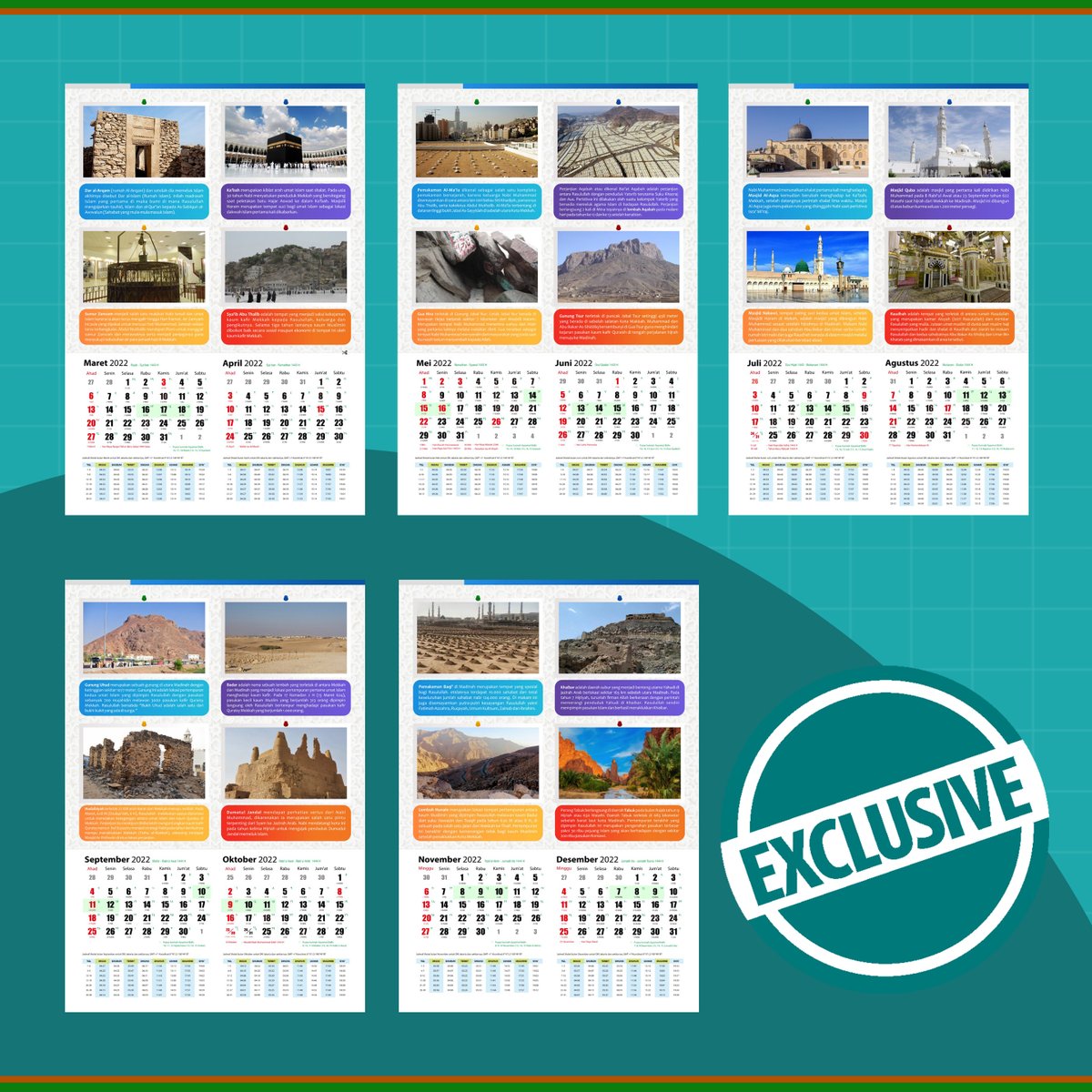 PenerbitKeira's tweet photo. Kalender 2021
Tema "Sejarah Dakwah Nabi"
Spesifikasi:
Ukuran 42 x 62 cm
Art Paper 150 gram
7 halaman
Jilid Kaleng Press
Rp40.000
Silakan pesan melalui whatsapp 081213548000 atau klik https://t.co/QG8bmTq2TS
#PenerbitKeira #Kalender2021 #KalenderIslam #KalenderUmum https://t.co/Y1hLMvekcm