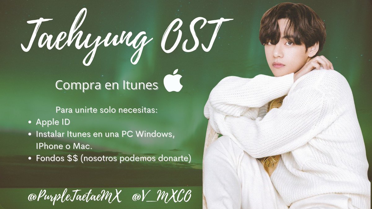 V_MXCO's tweet photo. ✨ TAEHYUNG OST IS COMING ✨

Es hora de prepararnos para la próxima canción en solitario de #V

Apoya en las compras masivas 🔥

✉️ Para unirte manda DM

⚠️Sólo ARMY de México ⚠️

Requisitos en la imagen:

@V_MXCO @PurpleTaetaeMX

@BTS_twt #BTS #뷔 https://t.co/Iszs316lCU
