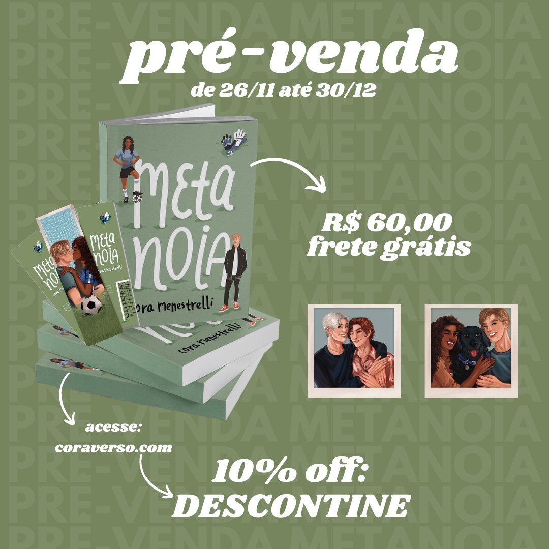 tanokindle's tweet photo. ⚽ PRÉ-VENDA METANOIA ⚽

• a venda da edição física está aberta de 26/11 até 30/12. 

• você compra através do site https://t.co/8j9q7vtxTw com cartão/boleto e poder parcelar.

• o valor é R$ 60,00 e o frete GRÁTIS.

• tem 10% off usando cupom DESCONTINE. https://t.co/bllHai8Kft