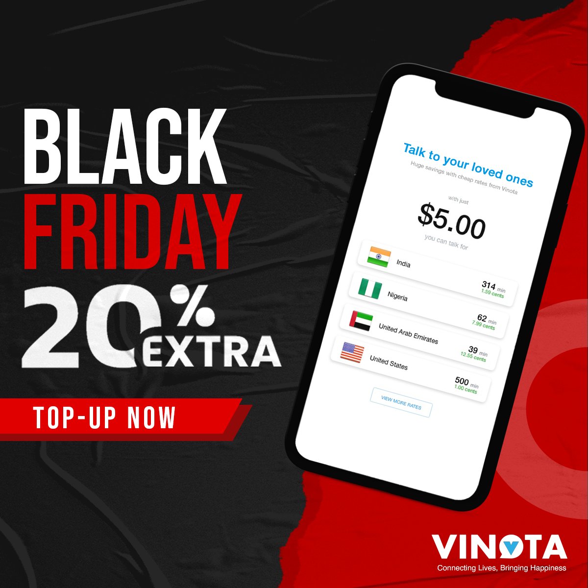 vinotaAPP's tweet photo. Our #BlackFriday  offer for 2021 is here. 
Recharge your Vinota account this Friday and get 20% EXTRA credit. 

Hurry up! This offer is valid only on 26th October 2021. https://t.co/tZVyXSH4Xy