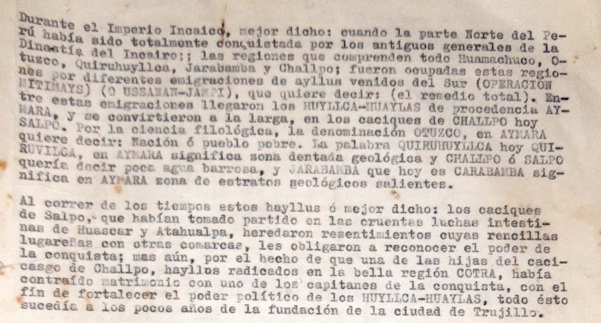 modestomontoya's tweet photo. ¿Seré aymara, habiendo nacido en Salpo, La Libertad?
Agradeceré a mis amigos aymaras me digan si hay algo de cierto en lo que se afirma en este documento que se refiere al origen de mi pueblo, Salpo. https://t.co/LA8O9UYMXW