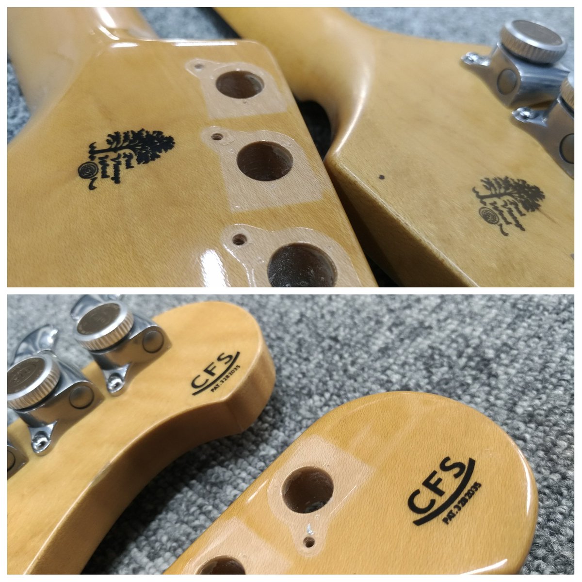 passkeyguitars's tweet photo. #TimelessTimber 使用のネックというだけて今では貴重なのに、
なんとレフティ仕様を同時に二本工房でお預かり中!!
なんと珍しい!!
#History https://t.co/3rFfXPNXRo