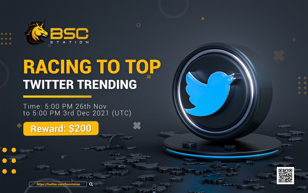 BSCS_Global's tweet photo. 🔥🔥 RACING TO TOP TWITTER TRENDING – FOR COMMUNITY BSCSTATION

⏰TIME: 5:00 PM 26th Nov to 5:00 PM 3rd Dec 2021 (UTC)
🎁REWARD: 200 BUSD for 10 winners

👉How to join: https://t.co/Is0YCpOqvO

Like + Retweet + tag 3 friends of yours in this post.
Thank you for staying with us 💕 https://t.co/p0oZuqXk09