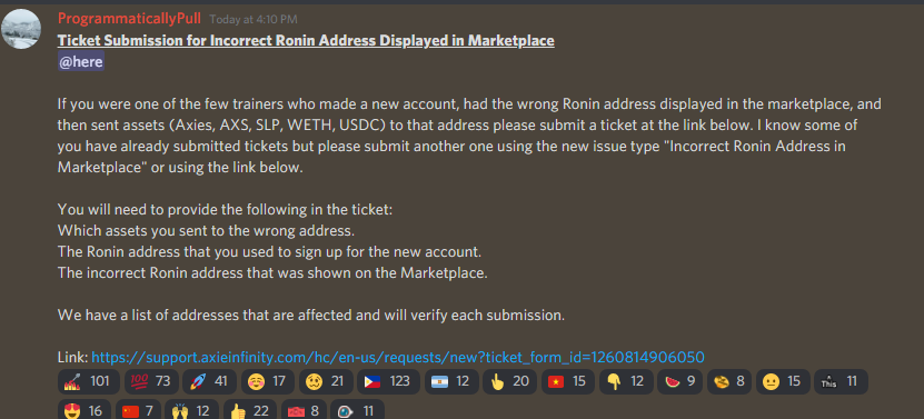 kablag27's tweet photo. @Jihoz_Axie @Jihoz_Axie Sir. already sent a ticket. Please help me I spent money to buy this axie but cant even use it and return my investment on grinding. pls. any updates or resolution on this matter? Im not that rich to let this pass. Pls. Help me. 😭 https://t.co/fuGNyg7IWr