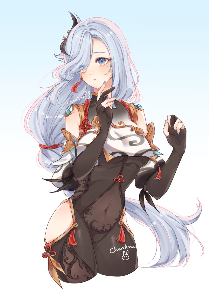 cherriuna's tweet image. Shenhe❄ #GenshinImpact #shenhe #申鹤 #原神