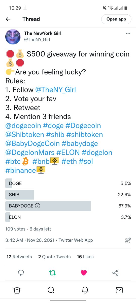 @TheNY_Girl @dogecoin @Shibtoken @BabyDogeCoin @DogelonMars @jagadbumi1000 @ScorpCrypto @_msonowal