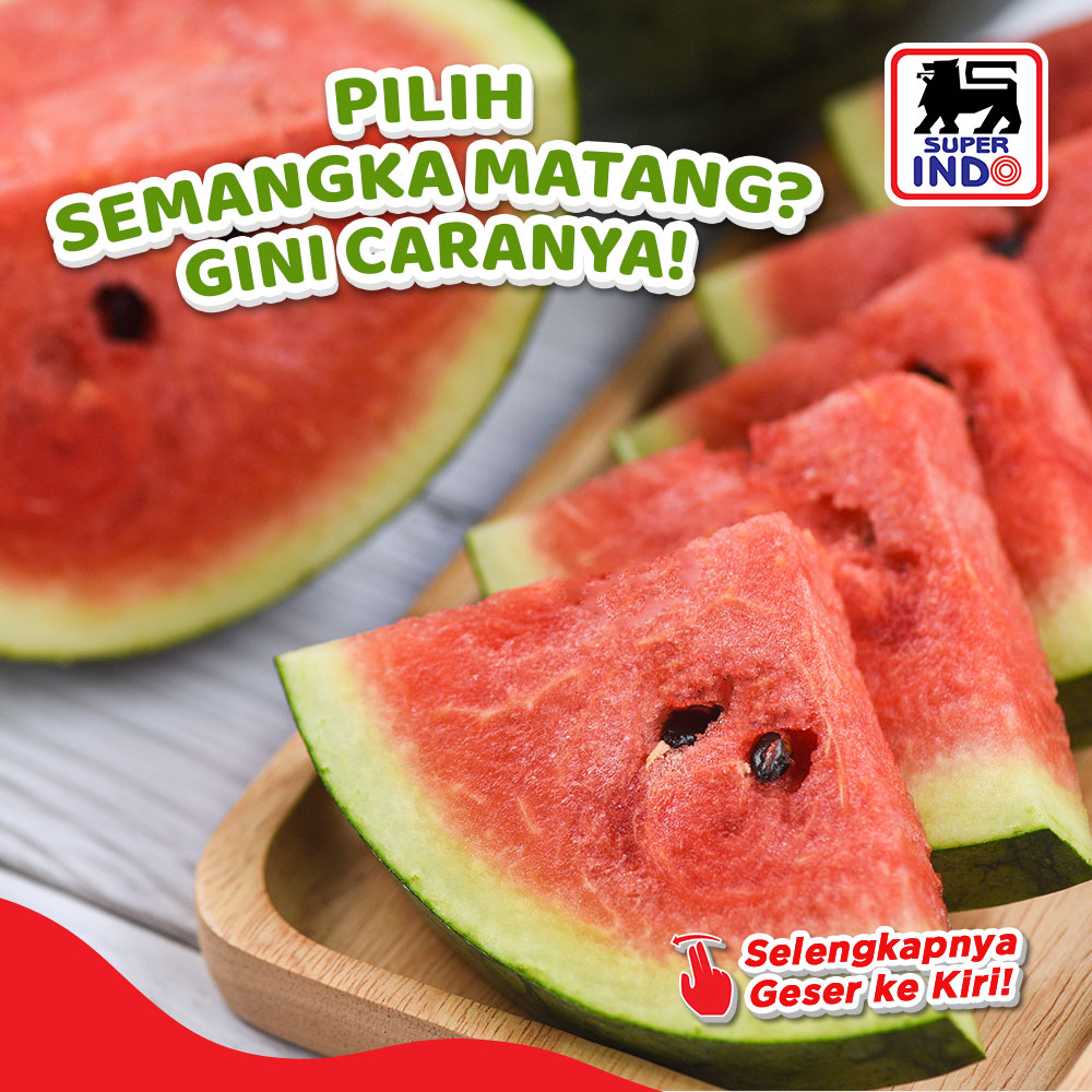 InfoSuperIndo's tweet photo. Ngeliat semangka merah matang sempurna tuh selalu menggiurkan ya, apalagi semangga ini buah yang banyak airnya, bisa mencegah dehidrasi.

Tapi agak bingung nih pilih semangk matang tuh gimana… Tenang, ini Minda kasih tahu 😉

#SegarnyaHemat https://t.co/0cHG7140SH