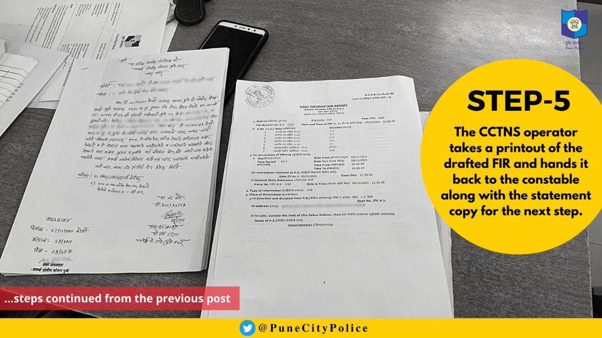 PuneCityPolice's tweet photo. We are committed to keep the citizens aware on every aspect of the #FIR process under this campaign.

We covered the first 4 steps you encounter while filing an FIR in our last post. Here are the final 4 steps of the same. 

मराठी भाषेतील माहितीसह पुन्हा भेटू..

#KnowYourRights https://t.co/X7AF9hHQLH