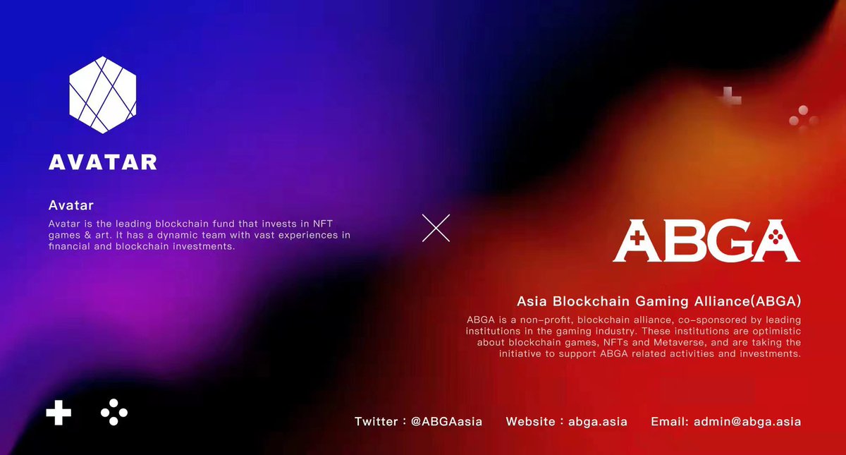 Avatar_capital_'s tweet photo. Avatar Capital is honored to join ABGA as a founding member. With optimism and anticipation, Avatar will enthusiastically participate in ABGA’s future activities and planning.Members in the ecological system will together promote the development of the global blockchain industry! https://t.co/HUvyNdKXFU