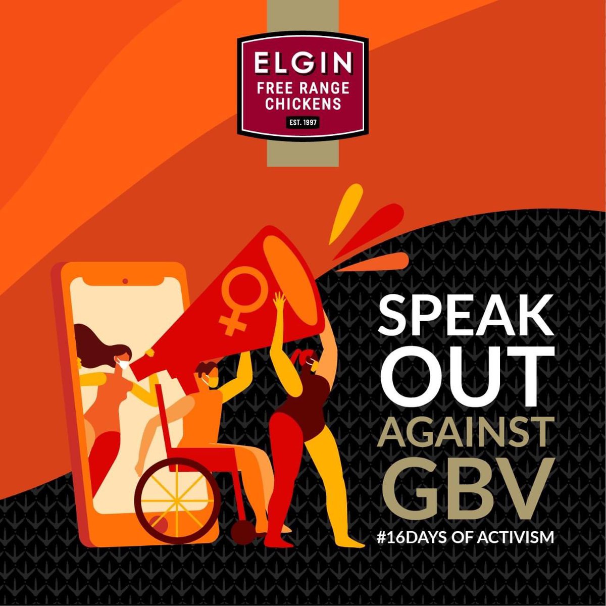 We stand against #GBV 

And for the next 16 days we will be changing our profile picture to support this cause #16daysofActivism

If your life is in danger or you know of someone who is in danger, contact the #GBV helpline:

0800 428 428 (Emergency Line)

<a href="/unwoman/">UNW0MⒶN🐀</a> #Orangetheworld
