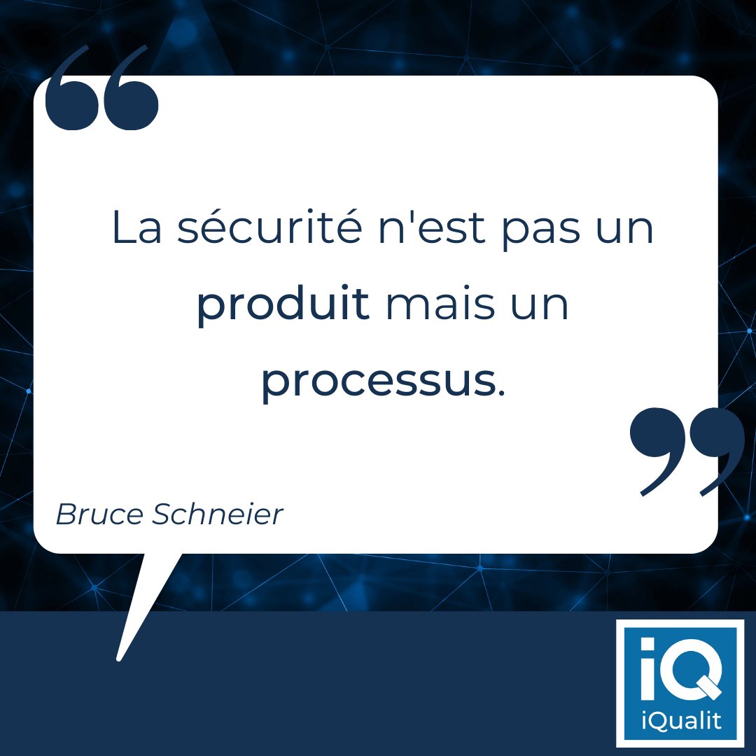 #Citation

🔁 La sécurité est avant tout un processus. 

🔒 Qu'elle soit mise en place pour assurer la protection de vos données, vos patients, vos produits..., la sécurité met en place et implémente des processus précis pour répondre à des enjeux. 

#Securite
