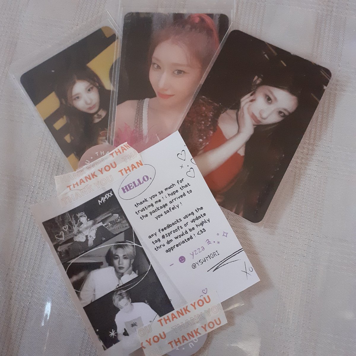 chaellector's tweet photo. my album pc agenda is all coming together 🥲 thank you so much yzza for the hassle-free transaction for these! @YS4M0RI #1proofs https://t.co/8qW0BkHTI0