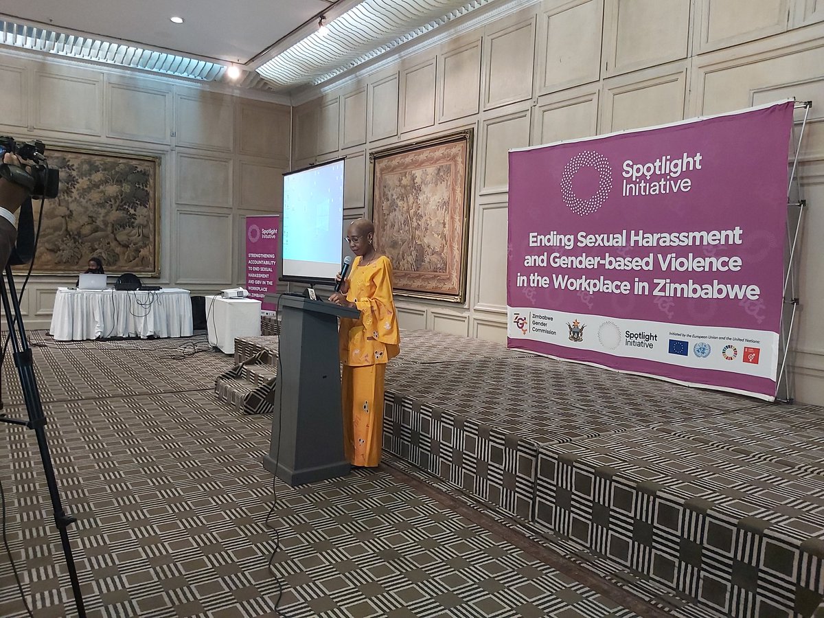 GenderZimbabwe's tweet photo. "Violence and harassment in the world of work is a violation of human rights, everyone is entitled to work in a place where they are safe." said the @iloharare
Director @hphororo https://t.co/8g17mwltEC