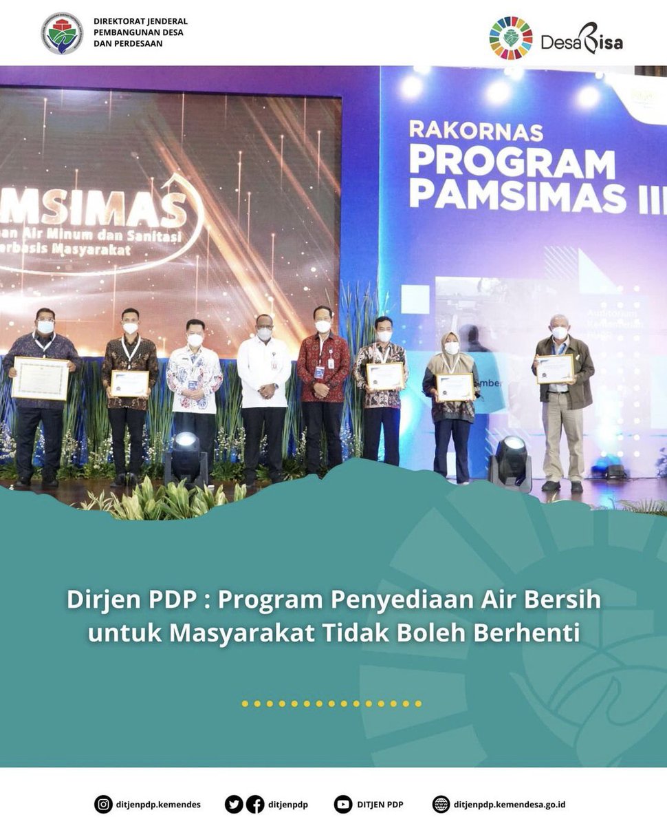 ditjenpdp's tweet photo. #SobatDesa
Direktur Jenderal Pembangunan Desa dan Perdesaan, @sugito_jaya menghadiri Rakornas Pamsimas III 2021 di gedung Auditorium Kementerian PUPR di Jakarta.
#MulaiDariDesa
#Pamsimas
#KemendesaPDTT
#DitjenPDPKeren
Selengkapnya .
https://t.co/vUkzf9b23M https://t.co/wxWywGtLsi