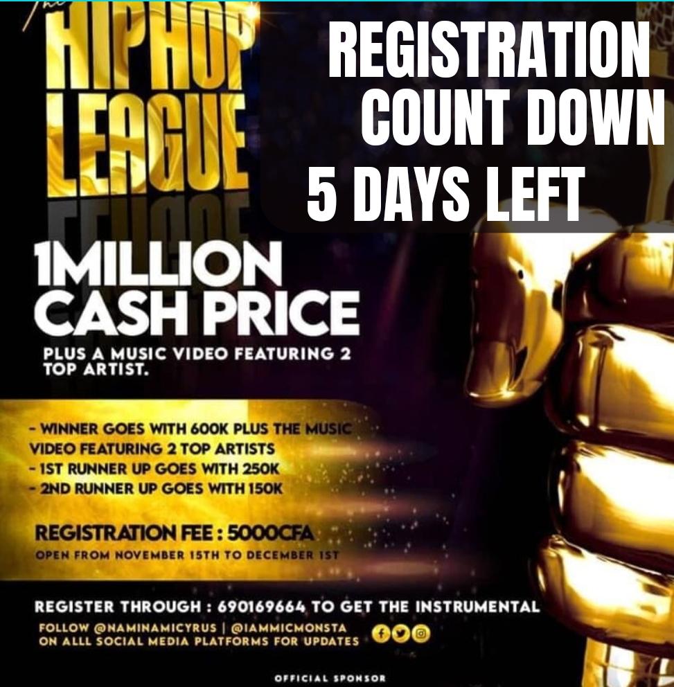 NamiNamiCyrus's tweet photo. 5 days left . wuna register alor . 
Season 1 #HiphopLeague https://t.co/H6LEk8Hqvf