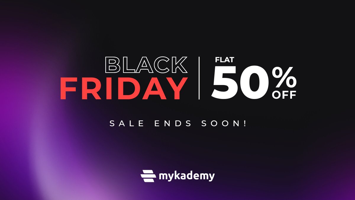 MyKademy's tweet photo. BLACK FRIDAY DEAL is up for grabs till November 30th. Flat 50% OFF on every package. Why wait? Get the offer now! https://t.co/w9jXfXS6jd
#Mykademy #BlackFriday #LMSplatform #BlackFridayDeals #BlackFriday2021 #CreateCourseOline #LMS #SellCourse #EdTech #TeachTheWorld #UKFECHAT https://t.co/qNPVMjsijG