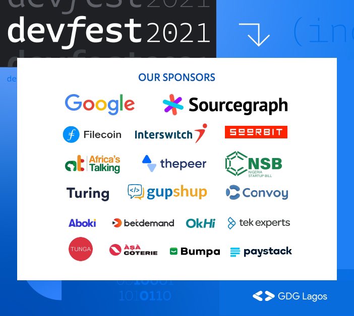 tushgeek's tweet image. Meet our sponsors!😍 

Dec 3rd | Landmark, VI | #DevFestLagos2021