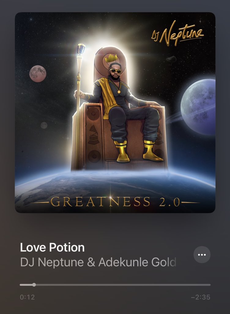 SessThePRBLM's tweet photo. Congrats to the bro @deejayneptune for such an amazing body of work ⚡️⚡️#Greatness2
Track 8 - Love Potion ft @adekunleGOLD Produced by Me 🙏🏽🙏🏽🙏🏽 enjoy! #PRBLM https://t.co/zRNOt4Misq