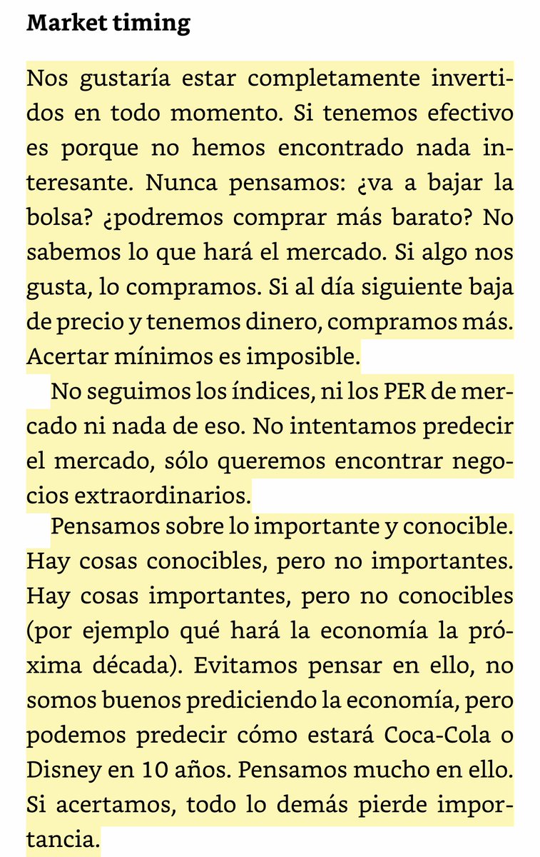 La opinión de Warren Buffett sobre le Market Timing.

Libro: Warren y Charlie, lecciones sobre la inversión, los negocios y la vida.
