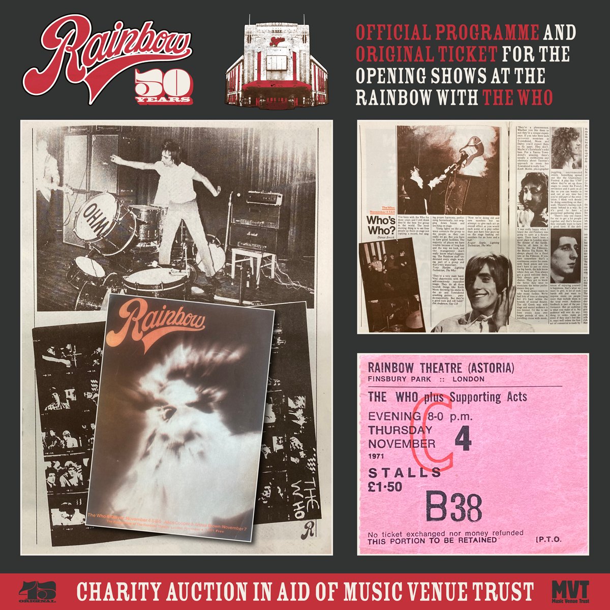 45originaluk's tweet photo. 📣 NOW LIVE 📣 RAINBOW 50TH ANNIVERSARY ONLINE AUCTION IN AID OF THE @musicvenuetrust  we are auctioning three of our Rainbow Rock limited-edition poster designs signed by @TheWho Pete Townshend and Roger Daltrey.  💥 💥💥
Head over to https://t.co/33d8tiFpPF to place your bid! https://t.co/ftp4Gi9MC2