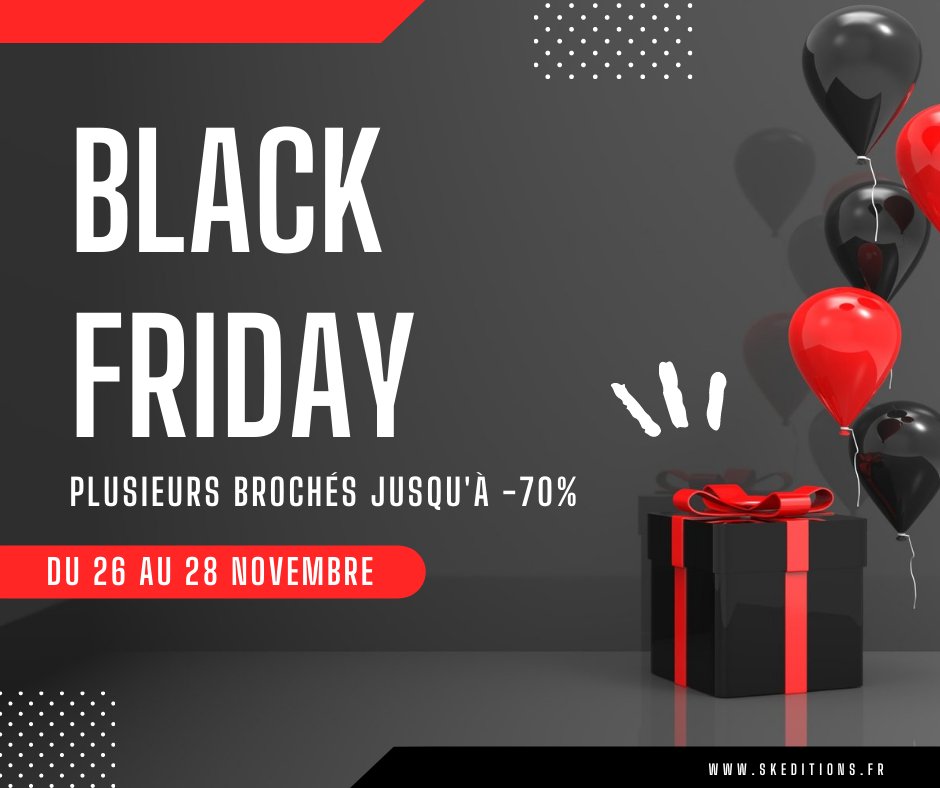 30 de nos romans brochés jusqu'à -70%. C'est le moment de remplir votre PAL et de penser aux cadeaux de noël !
Rendez-vous sur  notre boutique uniquement : skeditions.fr/706-black-frid…

#skeditions #blackfriday #promotions