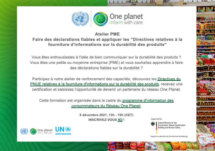 10YFP's tweet photo. Êtes-vous une #PME soucieuse de faire des déclarations fiables sur la #durabilité?

Participez à notre atelier sur l'application des"Directives relatives à la fourniture d'informations sur la durabilité des produits"

📆9 déc
⏰13h-16h CET

Inscrivez-vous👉https://t.co/xlbenfm4qq https://t.co/DAXp4HwQ9g