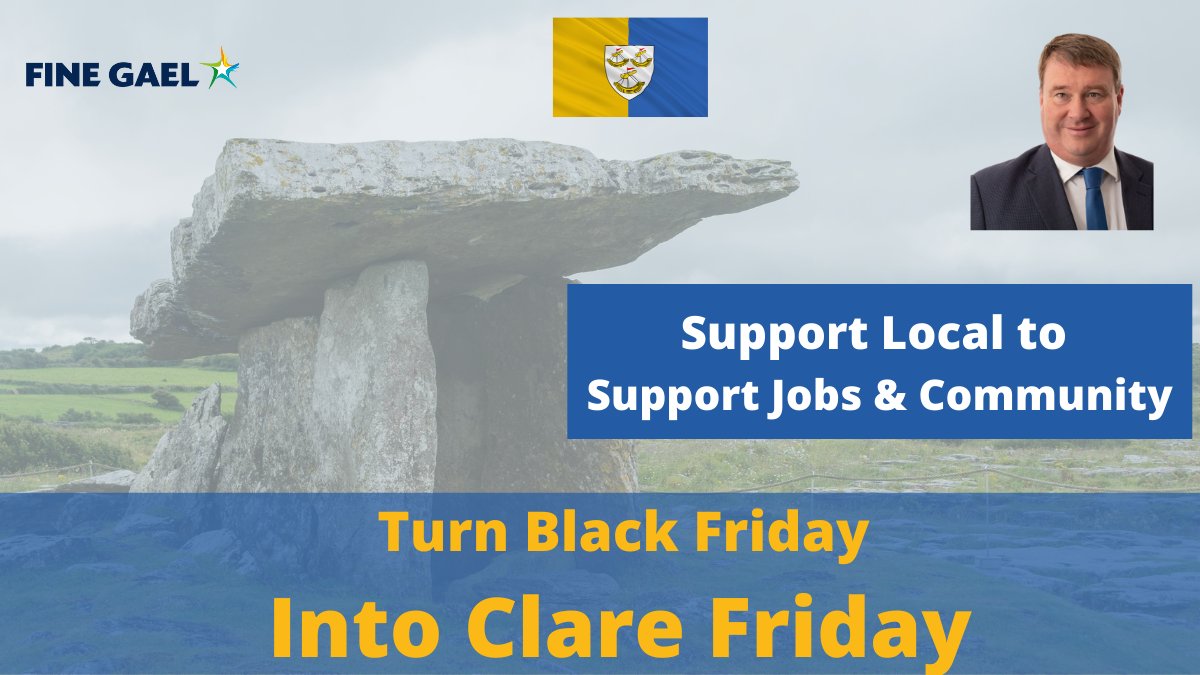 conwayforclare's tweet photo. Black or Green Friday, Make it #ClareFriday.Calling on Clare people here or away #BackTheBanner Business call in stores or on line option. Support our jobs & local communities across the county.
@EnnisChamber @SNNChamber @ClareTourism https://t.co/OgZjSTL1lS