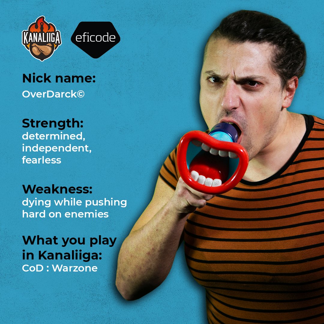 Eficode's tweet image. Last but most definitely not least, introducing our fourth Kanaliiga gamer Clem (@OverDark)! 💙
Clem’s official title at Eficode is Senior DevOps Consultant, but in Kanaliiga he is known for his determined and fearless style in CoD! 
#esports #kanaliiga #humansofeficode