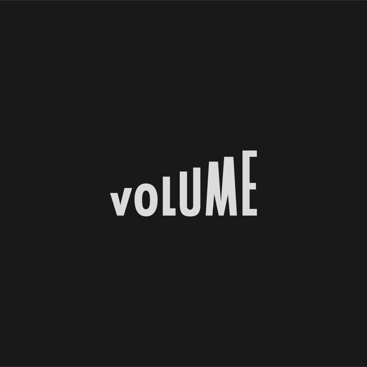 Ross_Creates's tweet photo. "Volume", a simple logo wordmark using extending lines to represent an actual volume bar! https://t.co/2u9S5HcqDe