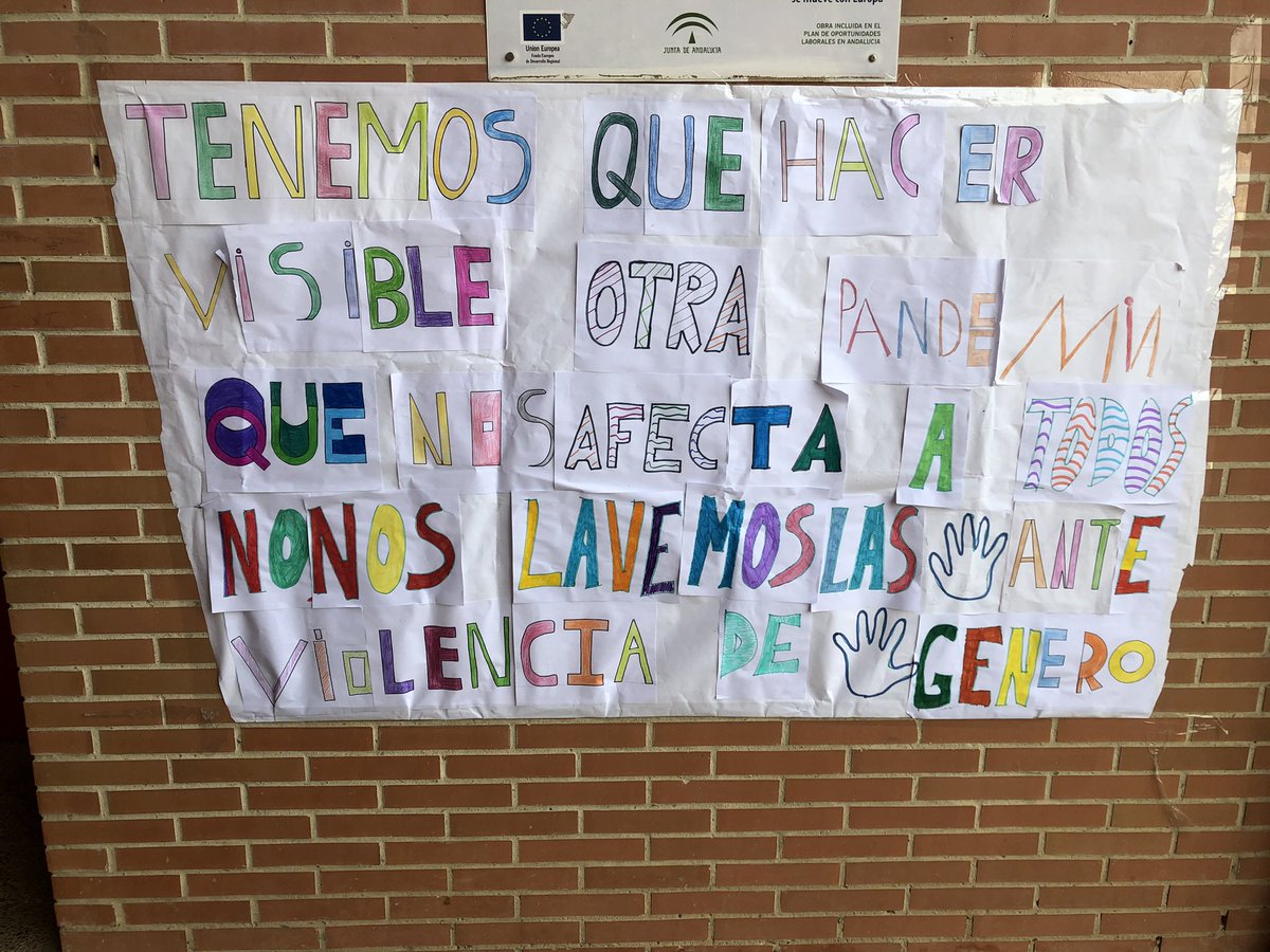 Tenemos que hacer visible otra pandemia. No nos lavemos las manos ante la violencia de género #25Nov #DiaContralaViolenciadeGenero #iesallawra