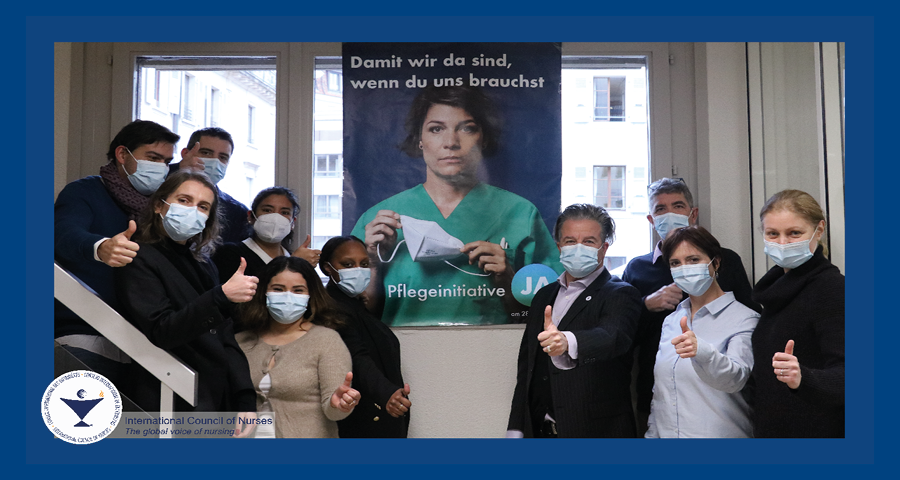 ICNurses's tweet photo. ICN CEO @HowardCatton: “ICN backs #Switzerland’s #nursing initiative ‘yes’ vote to address shortages and improve safety &amp; quality of care. It is of great int'l significance, these concerns are shared around the world”. https://t.co/Nn7O50QN8q #Pflegeinitiative #StarkePflegeJA https://t.co/YaD3RKRbS0