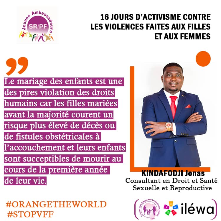 japfbenin's tweet photo. [16 jours d'activisme contre les violences faites aux filles et aux femmes]
" non au mariage des enfants"
 #orangetheworld
#stopvfff @amouretvieabms 
@JVSAssociation  @roajelfbenin 
 @intrahealthltd 
 @ilewaOrg1  @POuagaPF  @ucpo https://t.co/uXas0c6ijT