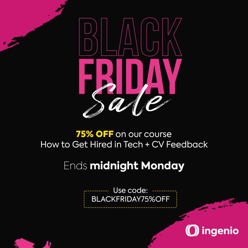ingenioglobal's tweet photo. @ingenioglobal has a HUGE #BlackFriday offer. Our unique #HowToGetHired course and #CVreview or #Resumereview for 75% off. https://t.co/20U7jyflsC
Code: BLACKFRIDAY75%OFF https://t.co/UtVd4ZoLP2
