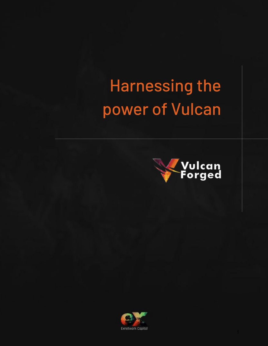 exnetworkcap's tweet image. We are proud to present our 2nd Research Paper and its about 
@VulcanForged

bit.ly/exntvulcan 

This project just listed on @binance - Check them out!