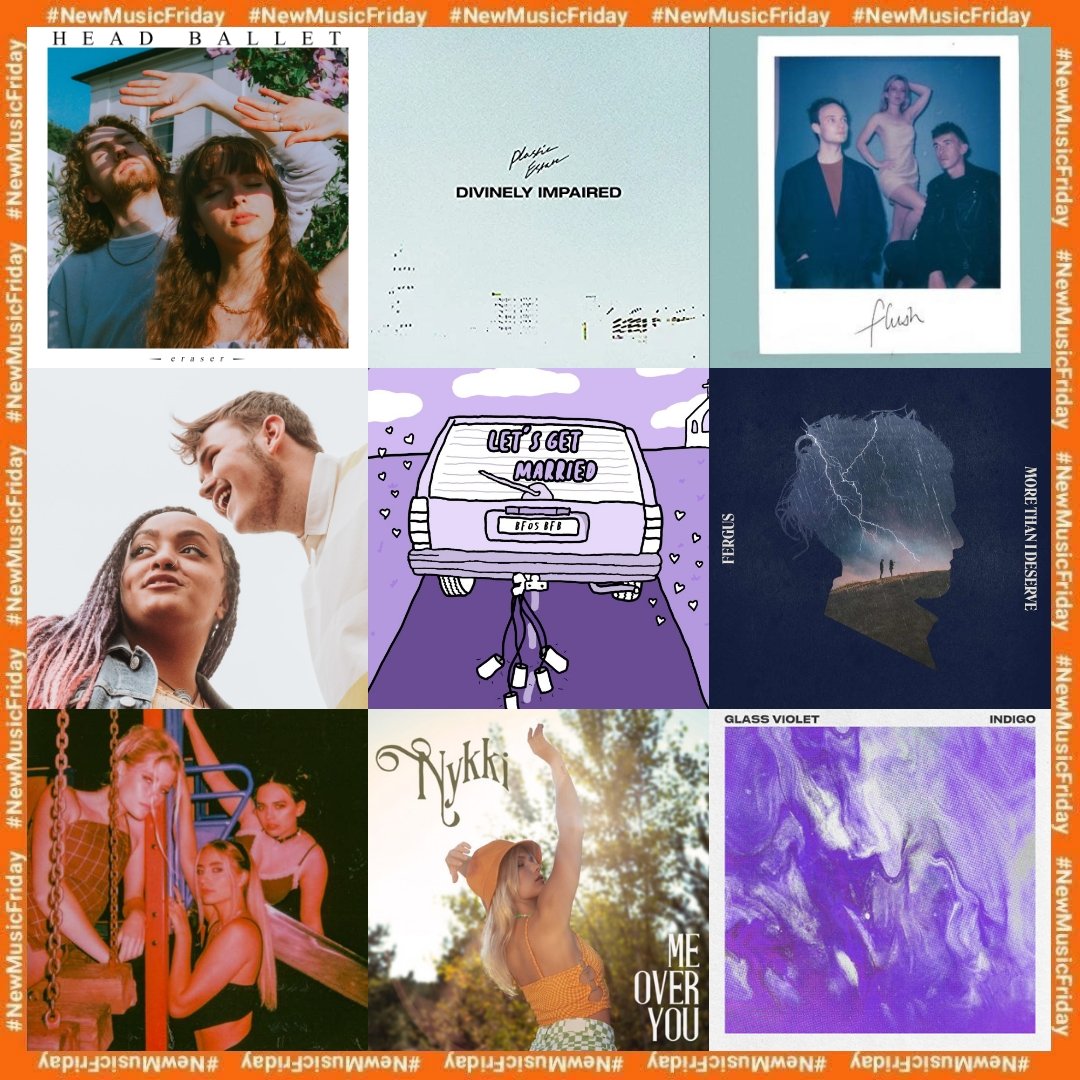 #NewMusicFriday

▪️HEAD BALLET - eraser
▪️Plastic Estate - divinely impaired
▪️Thyla - flush
▪️Internet Raised - 7 wonders
▪️bigfatbig - let's get married
▪️Fergus - more than I deserve
▪️Carpark - happy for a day
▪️Nykki - me over you
▪️Glass Violet - indigo