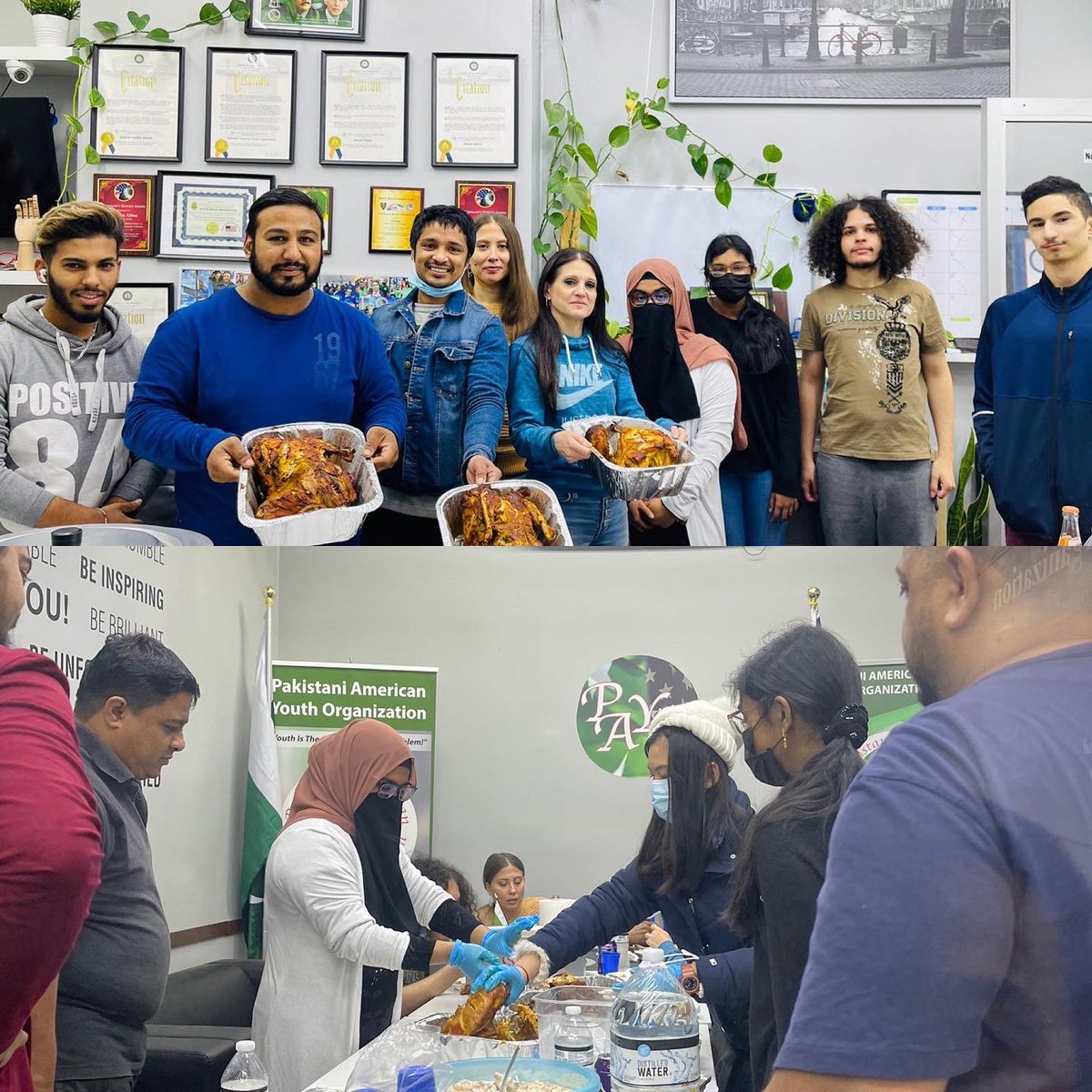 payousa1's tweet photo. last minute we distributed turkeys 🦃 to our weekly pantry clients so happy to help. We also had dinner 🍲  🥘 with Pakistani American youth organization members &amp; volunteers Happy thanksgiving 🦃 🍁 to you all. https://t.co/nWjXfGM61b
