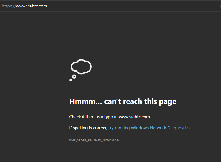 hsnwong's tweet photo. @ViaBTC @viabtc_pool 
Getting this when I try to go on the viabtc webpage and can't access app. Please help. https://t.co/a6bKgQ562A