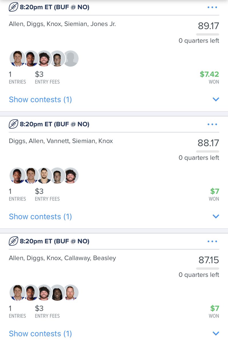 PerfectPicksDFS's tweet image. Thanksgiving might be our favorite #NFL slate of the year. We were close on main & did have Jackson in lines, just not our best sadly. Of course, we won the showdown slate, but so did everyone else 😂! We’ll take the small profit goin into a big #DFS weekend tho, DM to join us!