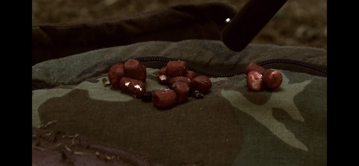 ThanksKilling Facts You Might Not Know #8 — Okay last one, but these have been fun. Those “turkey droppings” on Billy’s chest are fairly obviously mini marshmallows that were spray painted brown. There might even be a few raisins from craft service mixed in. No-budget magic!