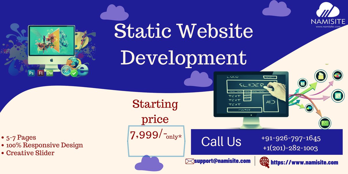 NAMISITE1's tweet image. Static Website Development provider in NAMISITE
Email Id: -support@namisite.com
Phone No:- India-+91-926-797-1645
USA- (201) 987-1101
#Static_Website #statistics #staticwebsite #staticwebsitedevelopment