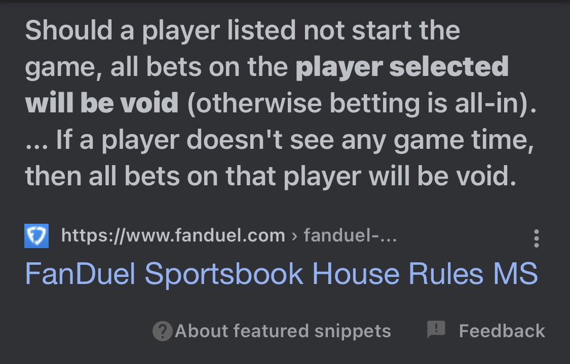 Looooogan15's tweet photo. @FDSportsbook @PatMcAfeeShow Void Taysom Hill bets. https://t.co/vOe22s1v8w