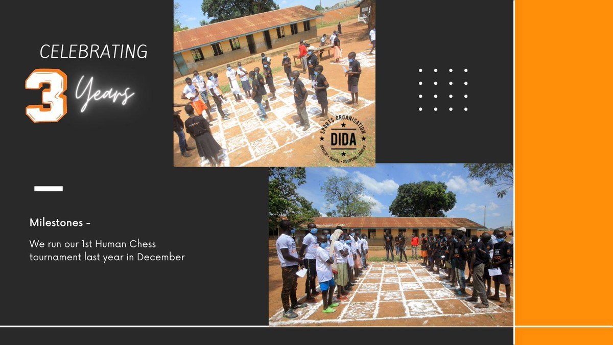 didasportsorg's tweet photo. 📣Still celebrating our 3rd year.
Last year we ran our 1st Human Chess tournament since we could not run the Chess in schools programme due to covid closures.
Thanks to the volunteers including Kibi & Patience who made the tournament possible.
#chess #humanchess #3yearanniversary https://t.co/FKrCtQWi5G